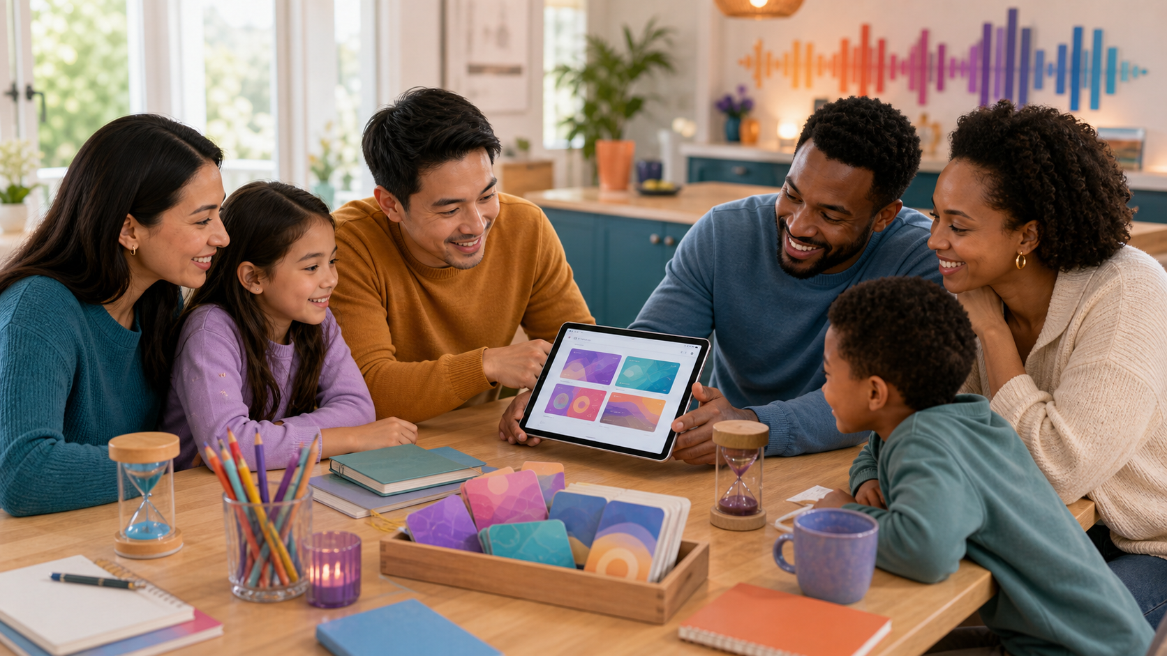 A bright Koydo learning commons with families comparing learning paths